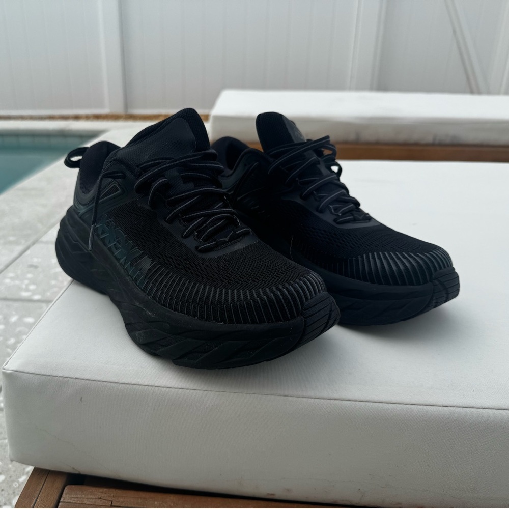 HOKA BONDI 7 WIDE (1110530-BBLC) All Black NWOB Men’s 7.5 2E or Women’s 9.5 2E - Picture 15 of 15